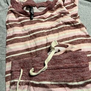 Torrid Pink and Brown Striped Sleep Top and Shorts
